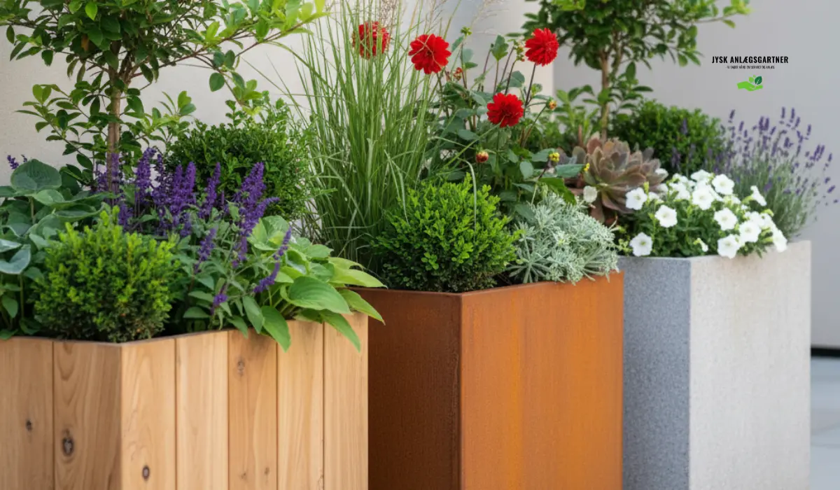 Skal man vælge plantekasser i træ, stål eller sten